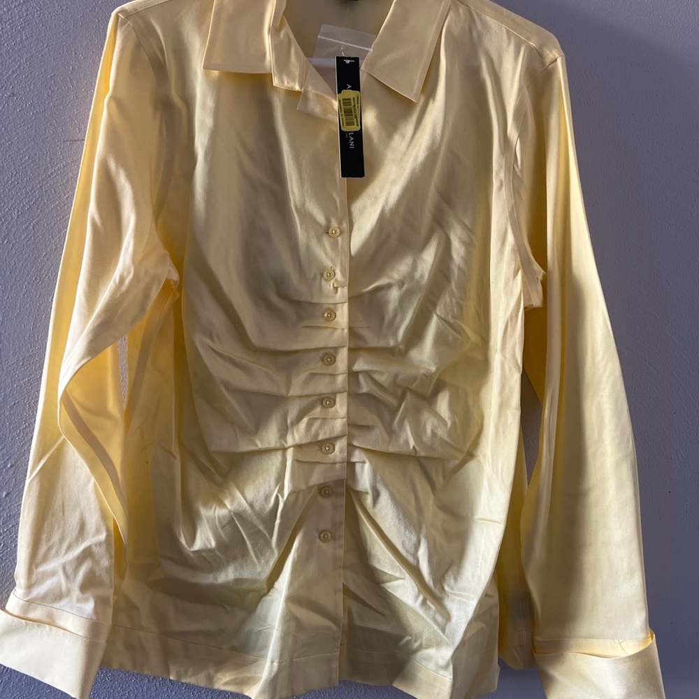 Antonio Melani Yellow Button Down Shirt, Size L